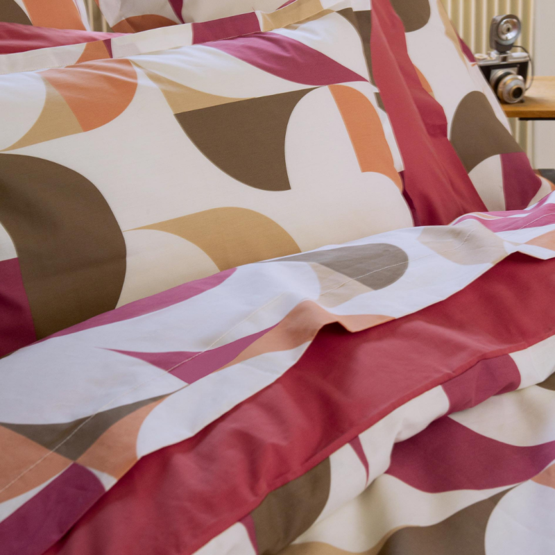 Tradilinge Taie Percale Tradilinge MODULO ACAJOU