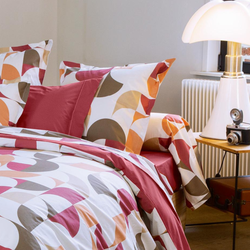 tradilinge Taie percale Tradilinge MODULO ACAJOU