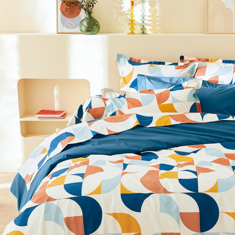 tradilinge Taie percale Tradilinge MODULO COBALT