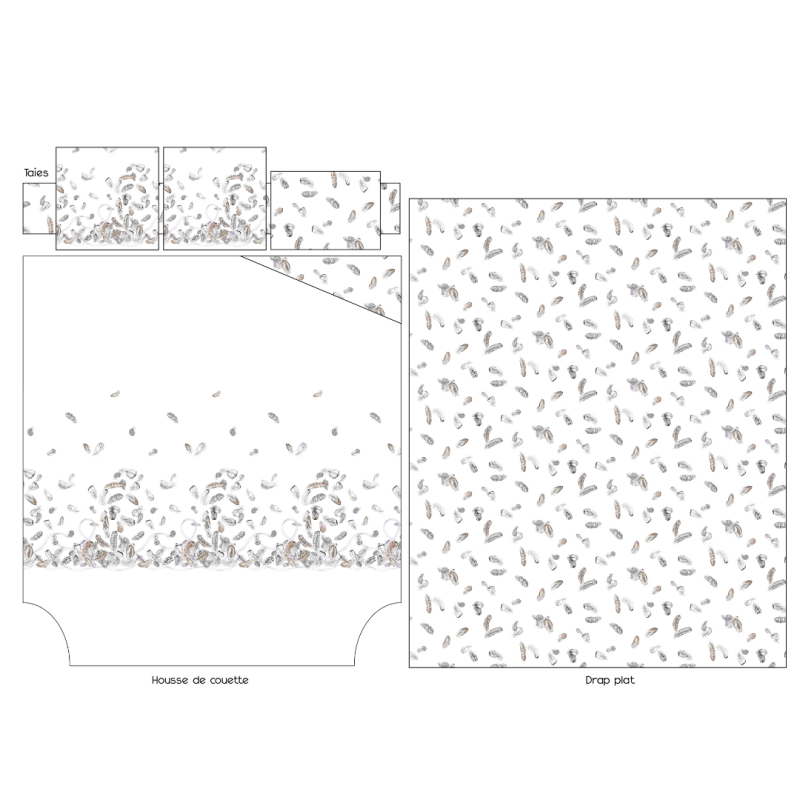 Tradilinge Taie Percale Tradilinge PLUMES