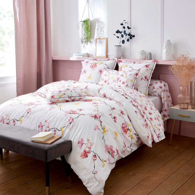 tradilinge Traversin percale Tradilinge ELISA ROSE