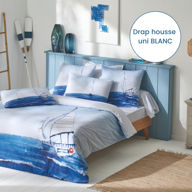 Tradilinge Traversin Percale Tradilinge Uni BLANC (Régate)