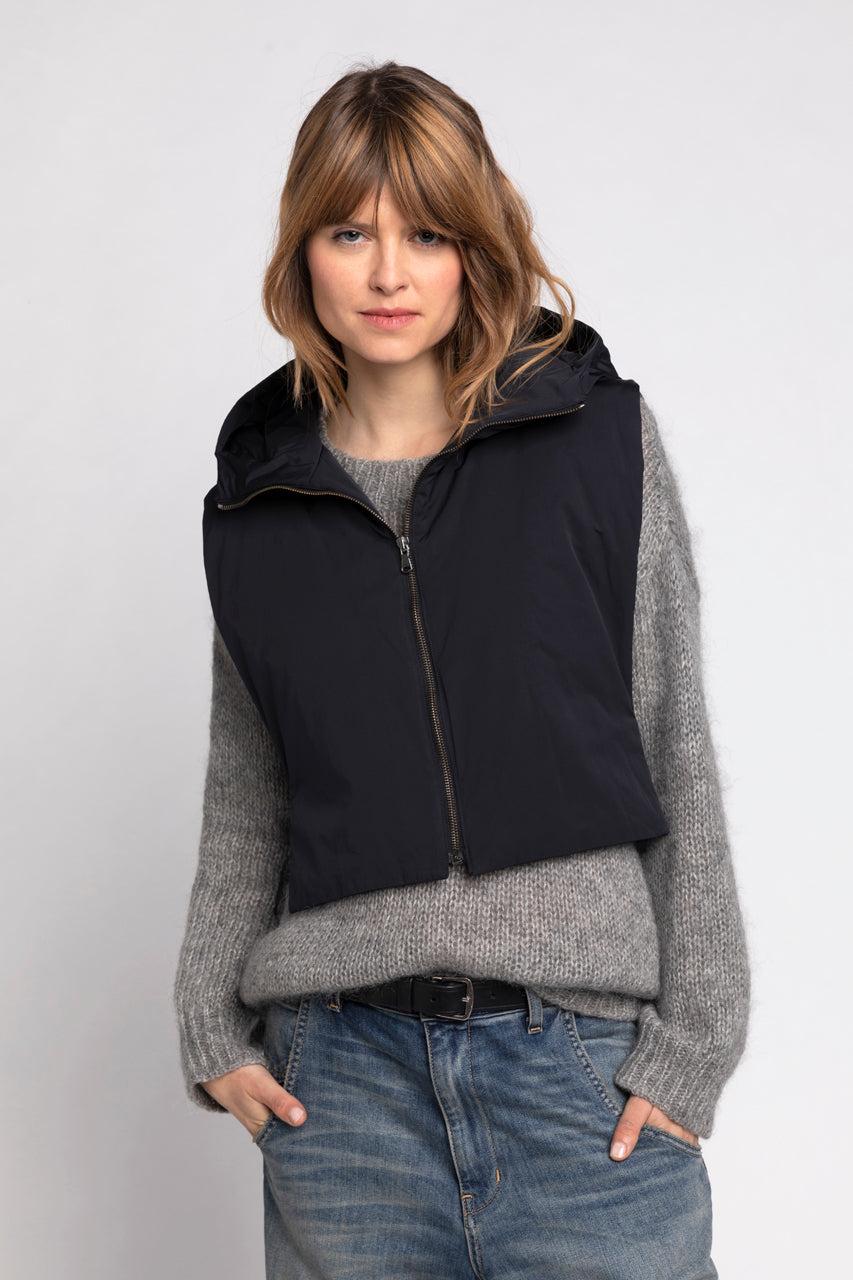 Trench & Coat France Capuche accessoire ouatinée tissu déperlant bleu marine Printemps-Été 2025