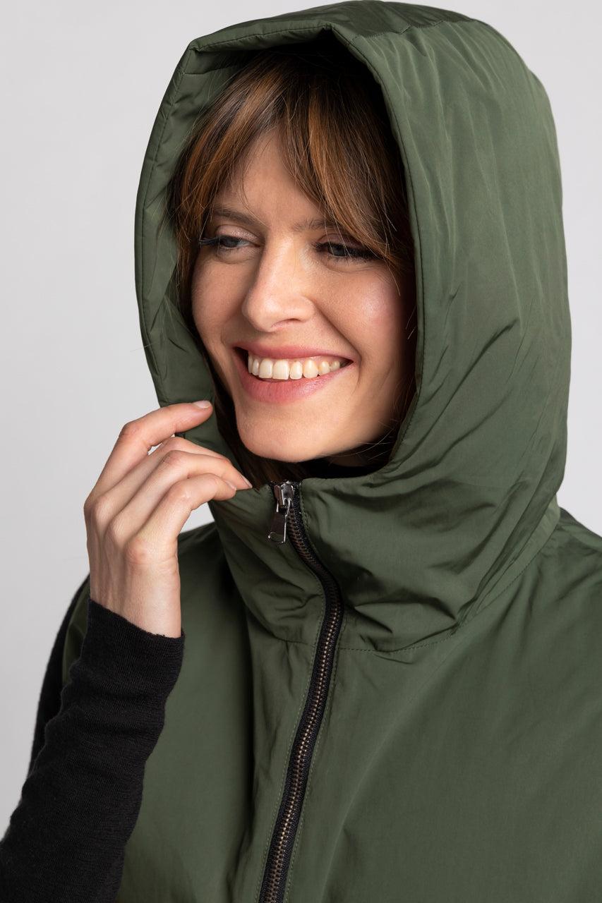 Trench & Coat France Capuche Accessoire Ouatinée Tissu Déperlant Kaki Printemps-Été 2025