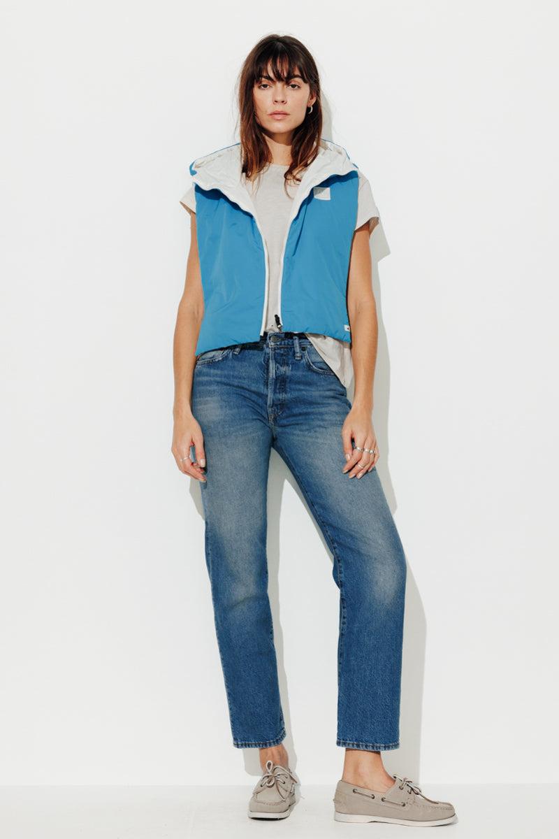 Trench & Coat France Capuche accessoire réversible fantaisie tissu déperlant bleu Printemps-Été 2025