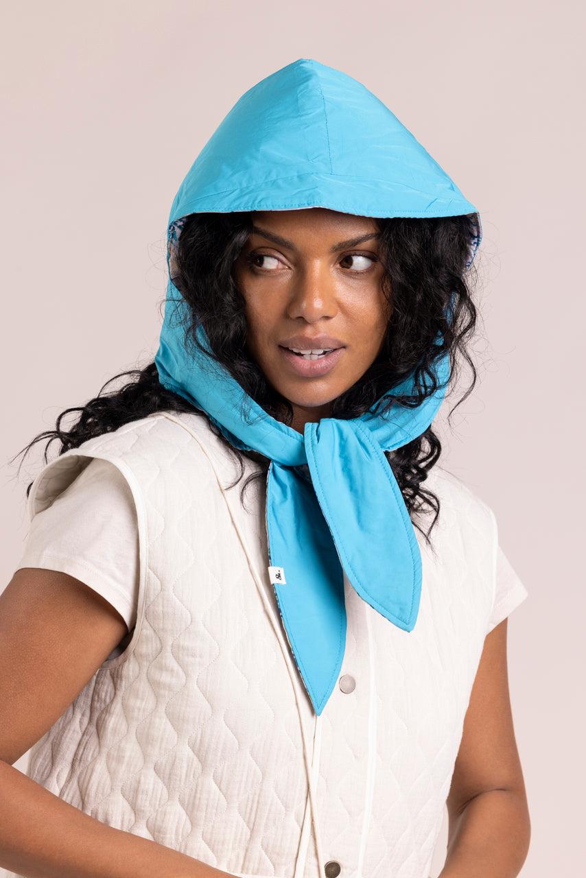 Trench & Coat France Capuche Réversible Imprimé Esprit Foulard Bleu Printemps-Été 2025