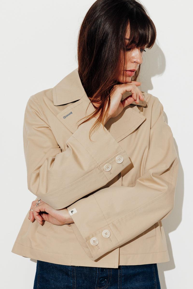Trench & Coat France Imper Court Esprit Paletot En Coton Premium Beige Printemps-Été 2025