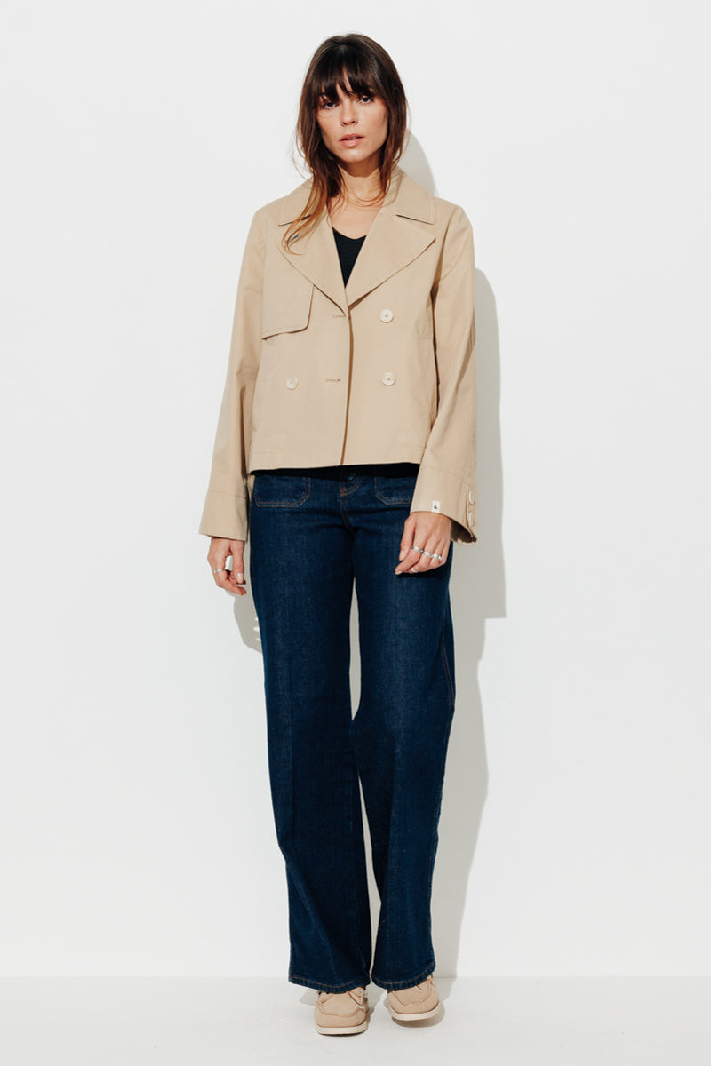 Trench & Coat France Imper court esprit paletot en coton premium beige Printemps-Été 2025