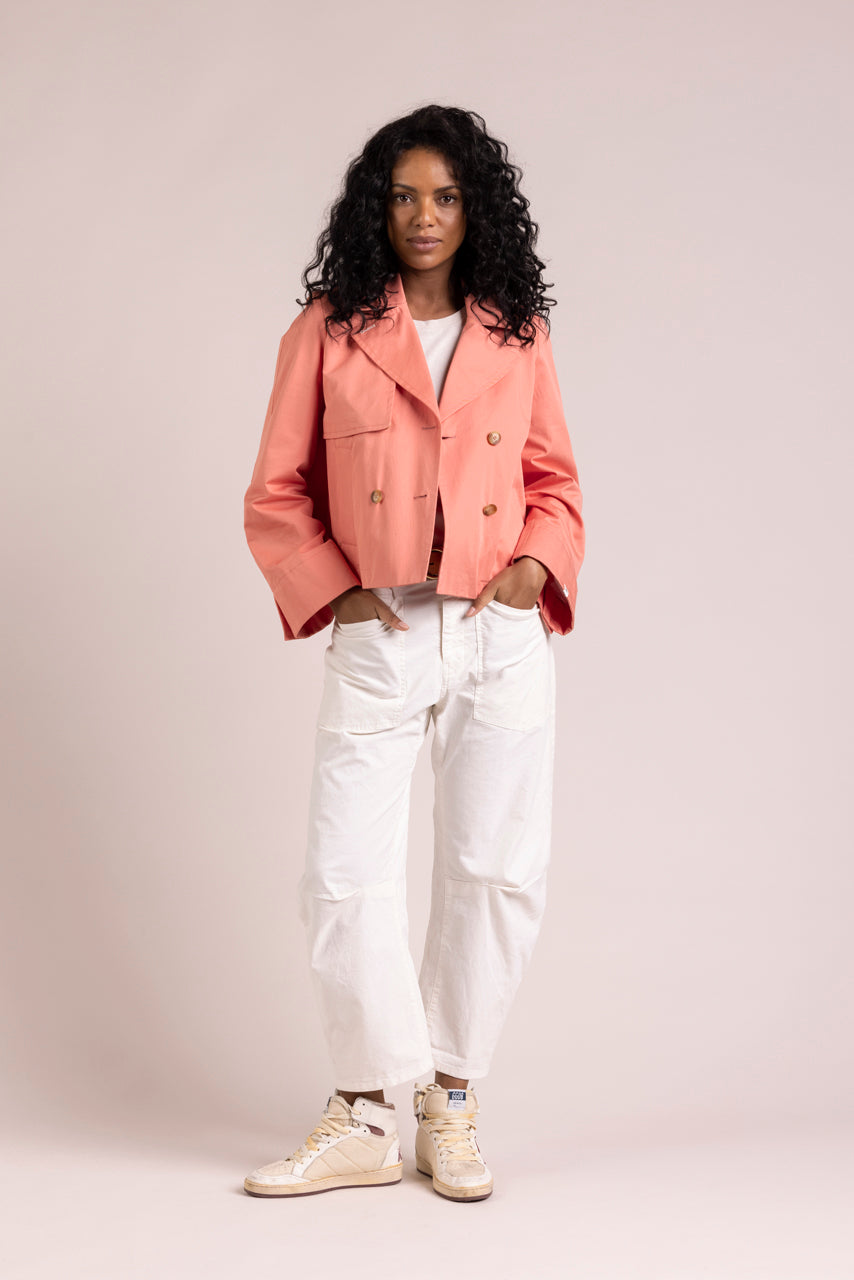 Trench & Coat France Imper court esprit paletot en coton premium pêche Printemps-Été 2025