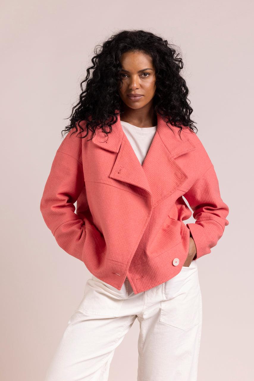 Trench & Coat France Manteau Court Oversize Corail Printemps-Été 2025