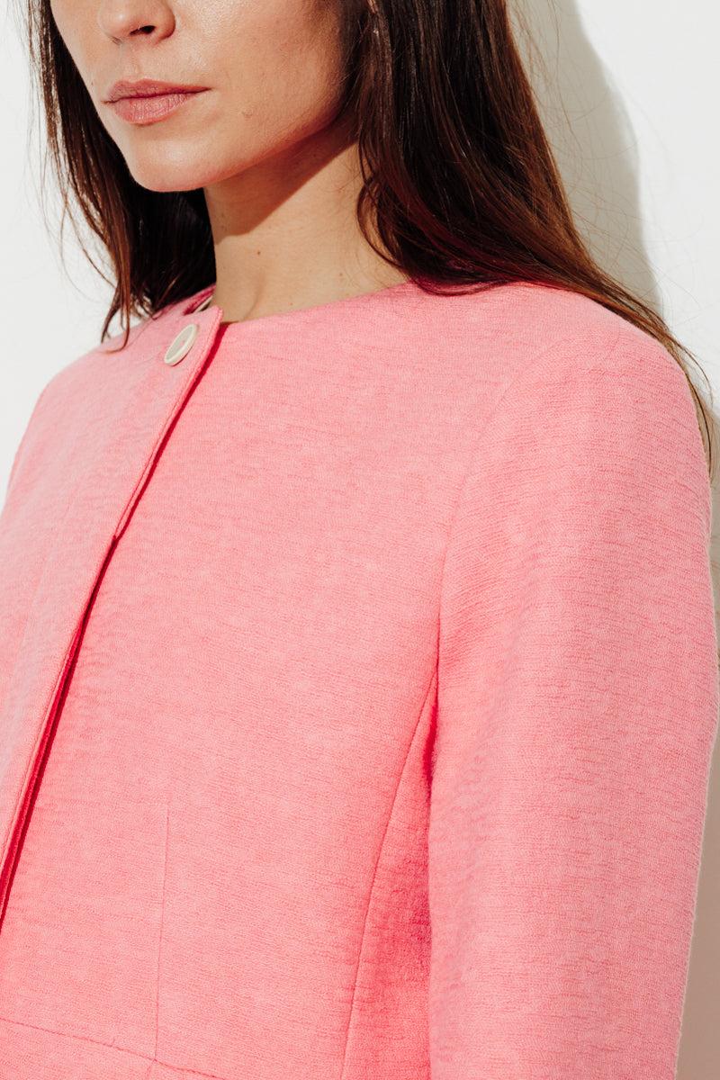 Trench & Coat France Manteau Sans Col Cintré Rose Printemps-Été 2025