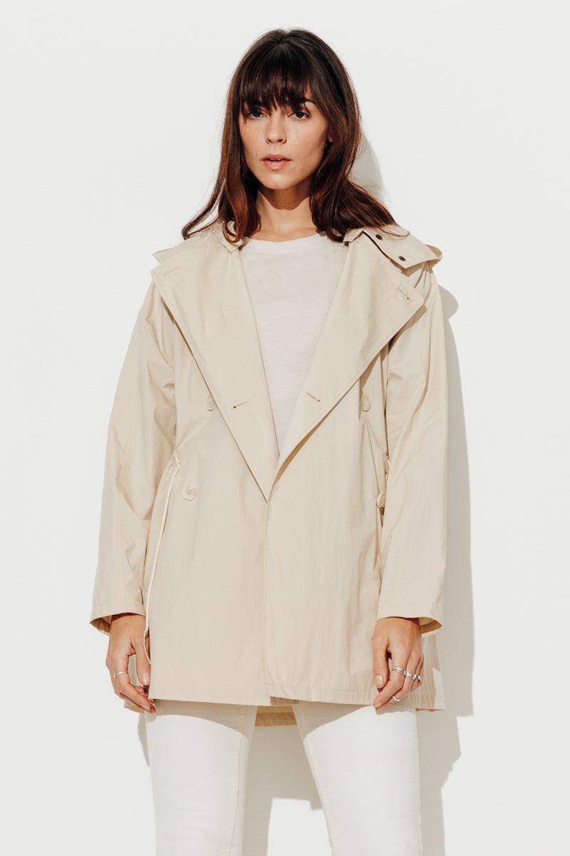 Trench & Coat France Parka à Capuche En Coton Biologique Beige Printemps-Été 2025