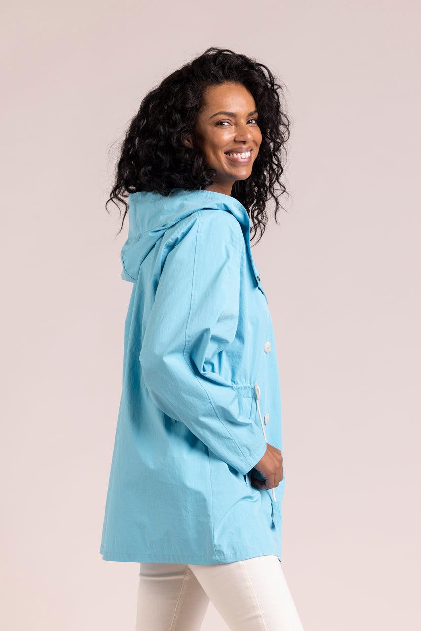 Trench & Coat France Parka à Capuche En Coton Biologique Bleu Printemps-Été 2025