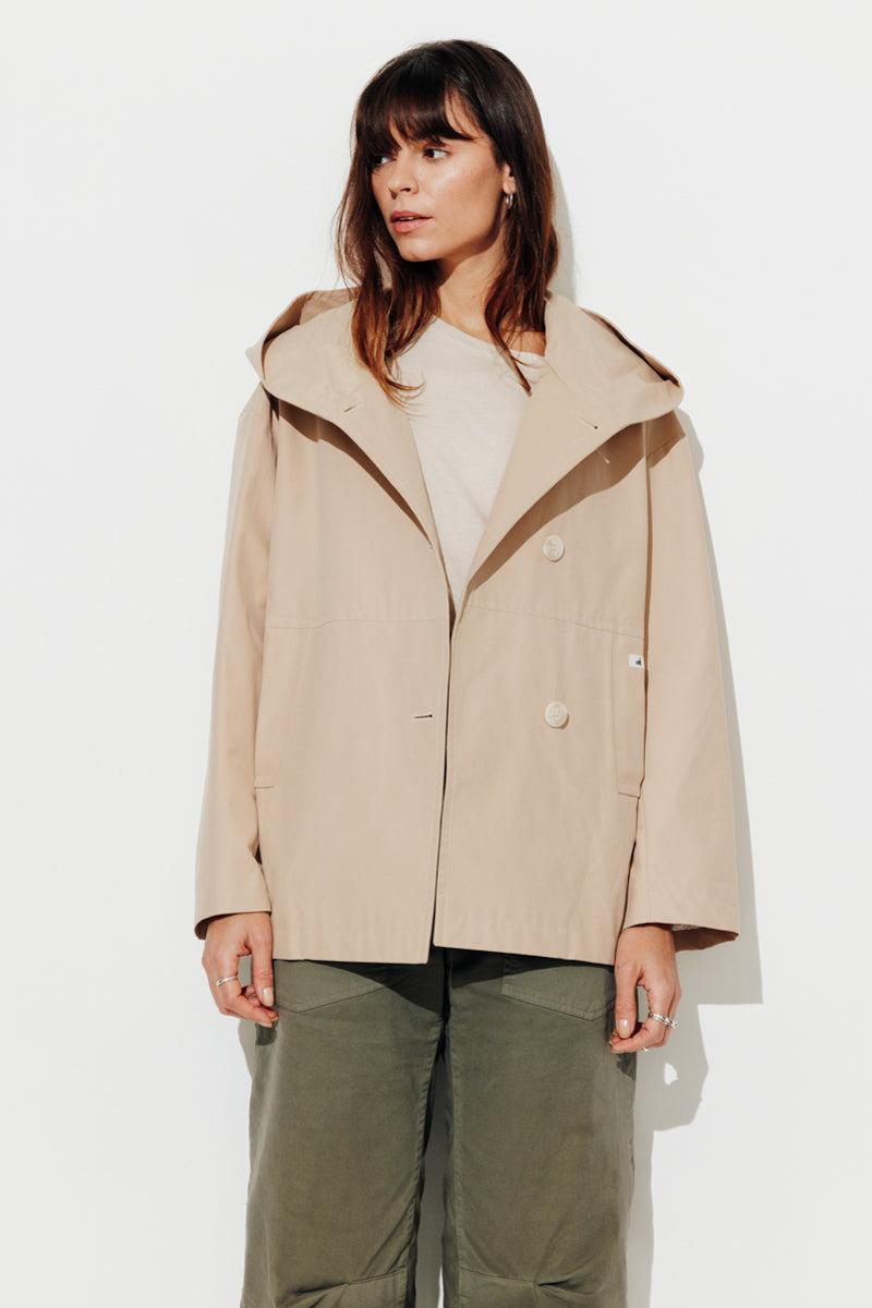 Trench & Coat France Parka Courte à Capuche En Coton Beige Rosé Printemps-Été 2025