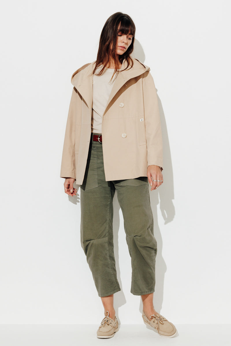 Trench & Coat France Parka courte à capuche en coton beige rosé Printemps-Été 2025