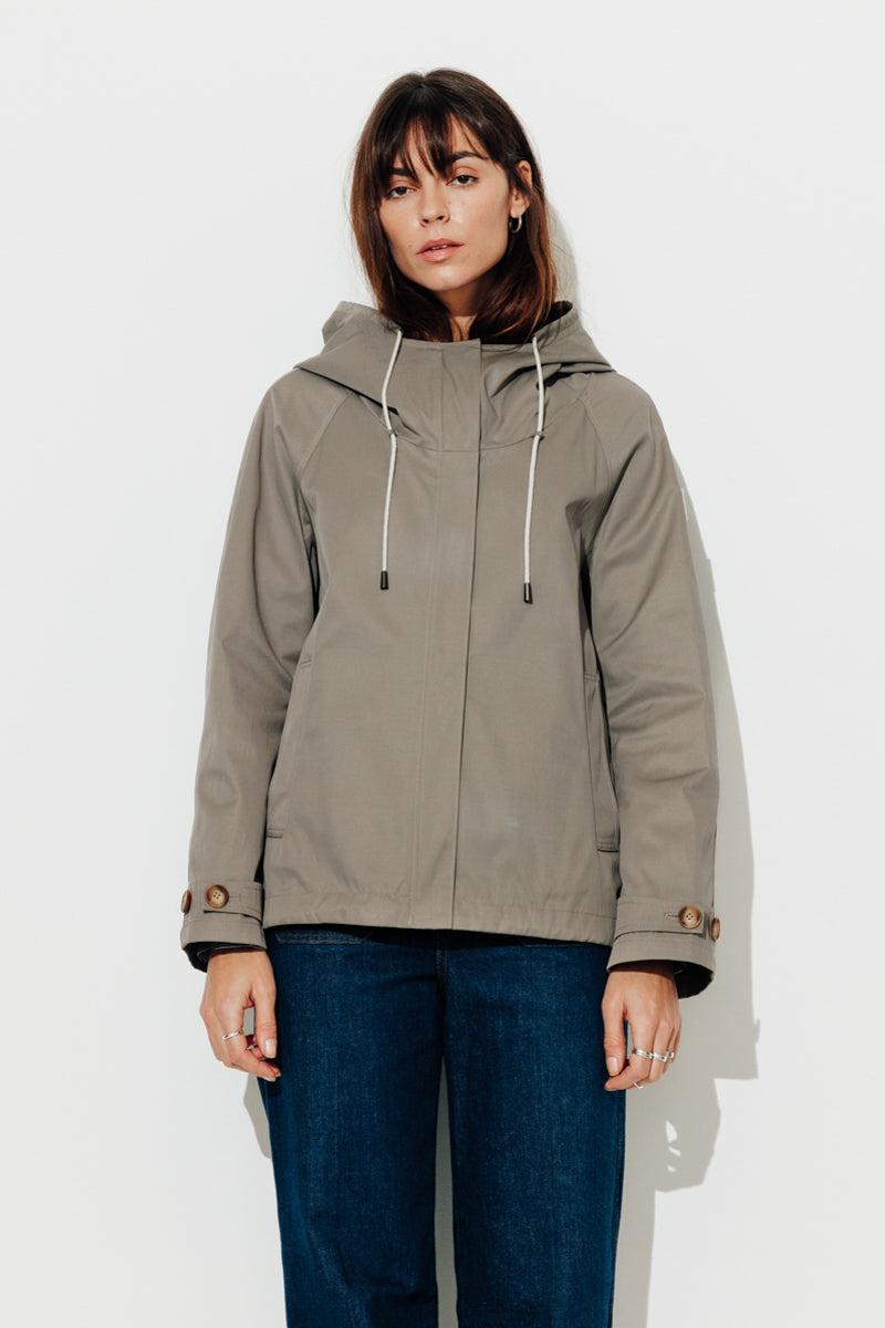 Trench & Coat France Parka Courte En Tissu Déperlant Kaki Printemps-Été 2025