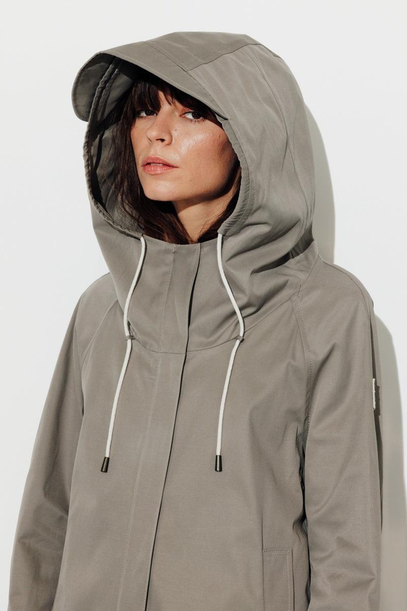 Trench & Coat France Parka Courte En Tissu Déperlant Kaki Printemps-Été 2025