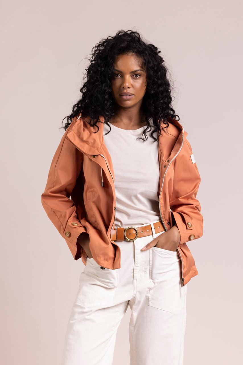 Trench & Coat France Parka Courte En Tissu Déperlant Orange Printemps-Été 2025