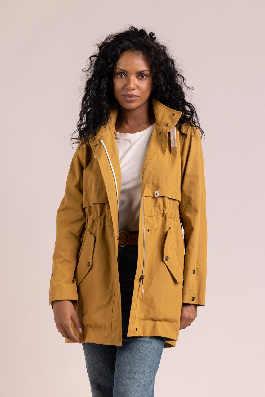 Trench & Coat France Parka Droite En Gabardine De Coton Moutarde Printemps-Été 2025