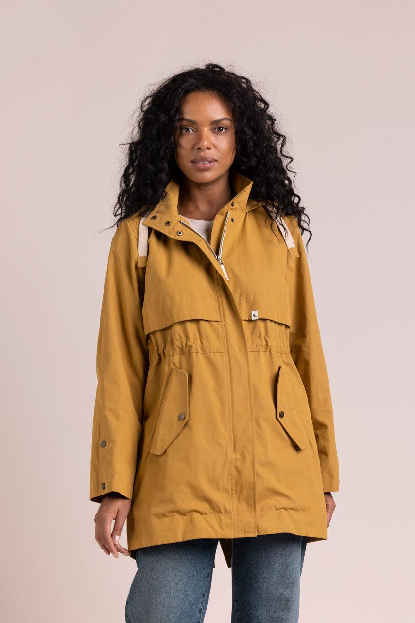 Trench & Coat France Parka Droite En Gabardine De Coton Moutarde Printemps-Été 2025