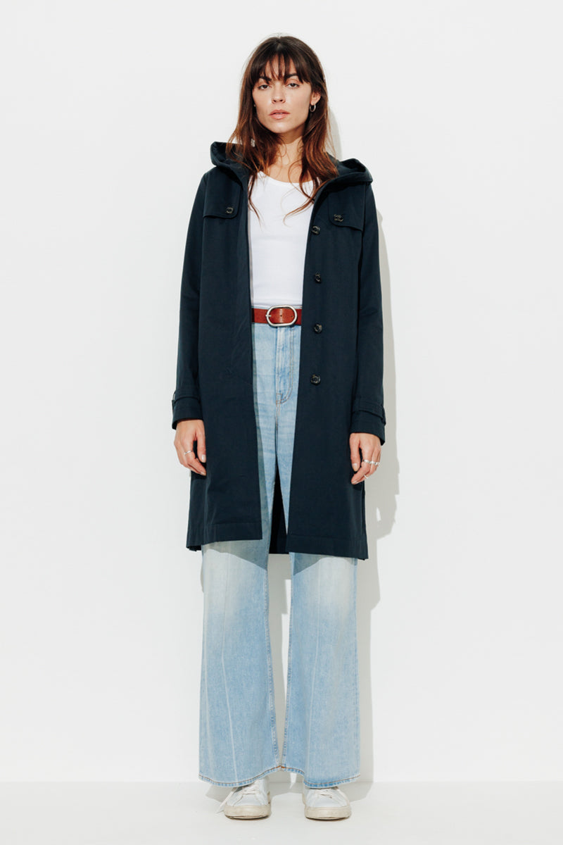 Trench & Coat France Trench à Capuche Esprit Redding Bleu Marine Printemps-Été 2025