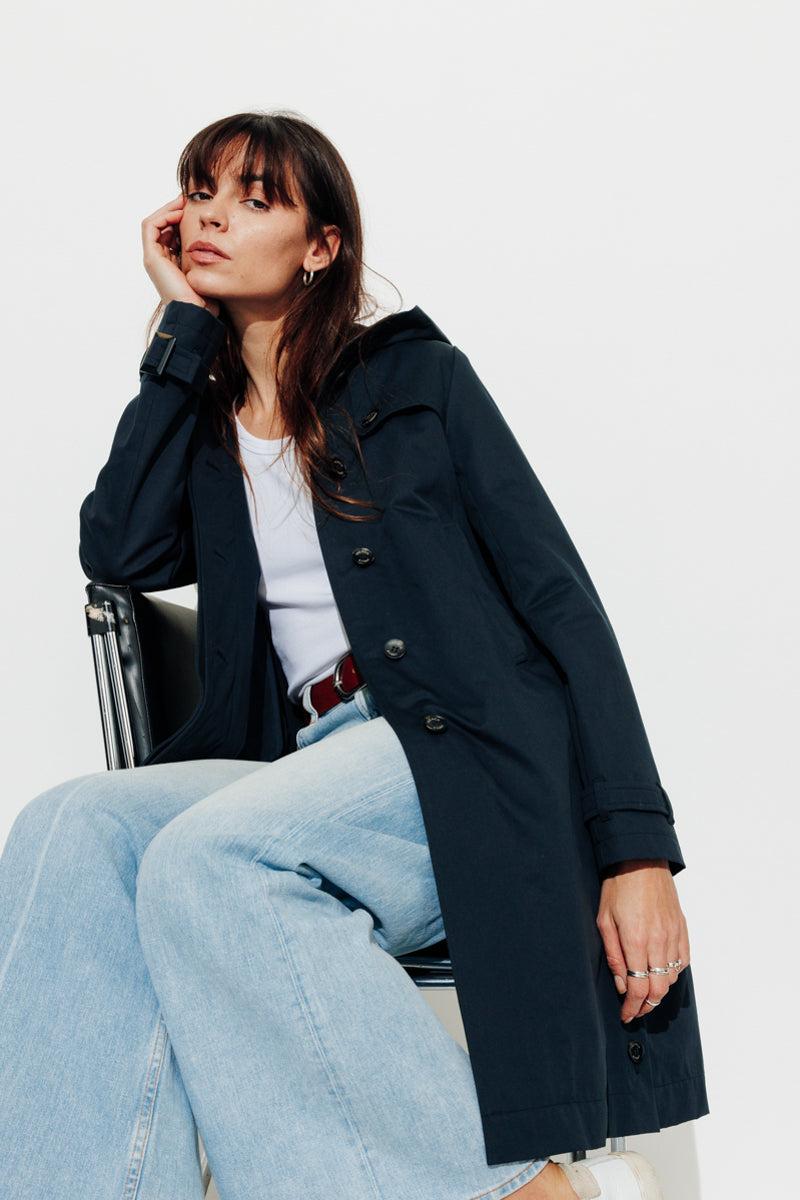Trench & Coat France Trench à capuche esprit redding bleu marine Printemps-Été 2025