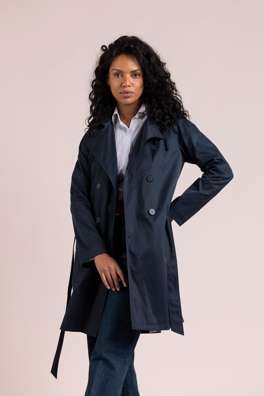 Trench & Coat France Trench Authentique Avec Ceinture à Nouer Bleu Marine Printemps-Été 2025