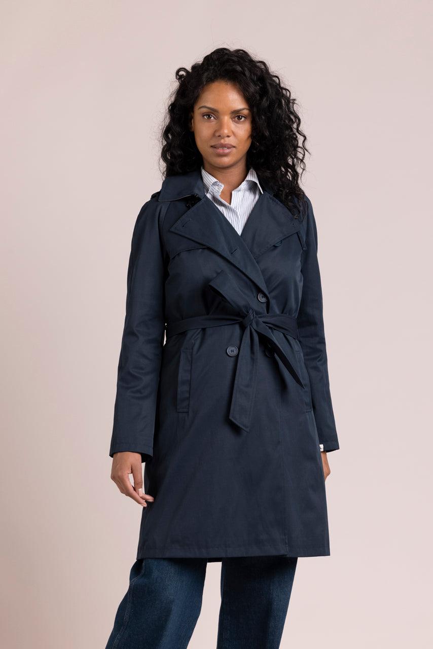 Trench & Coat France Trench Authentique Avec Ceinture à Nouer Bleu Marine Printemps-Été 2025