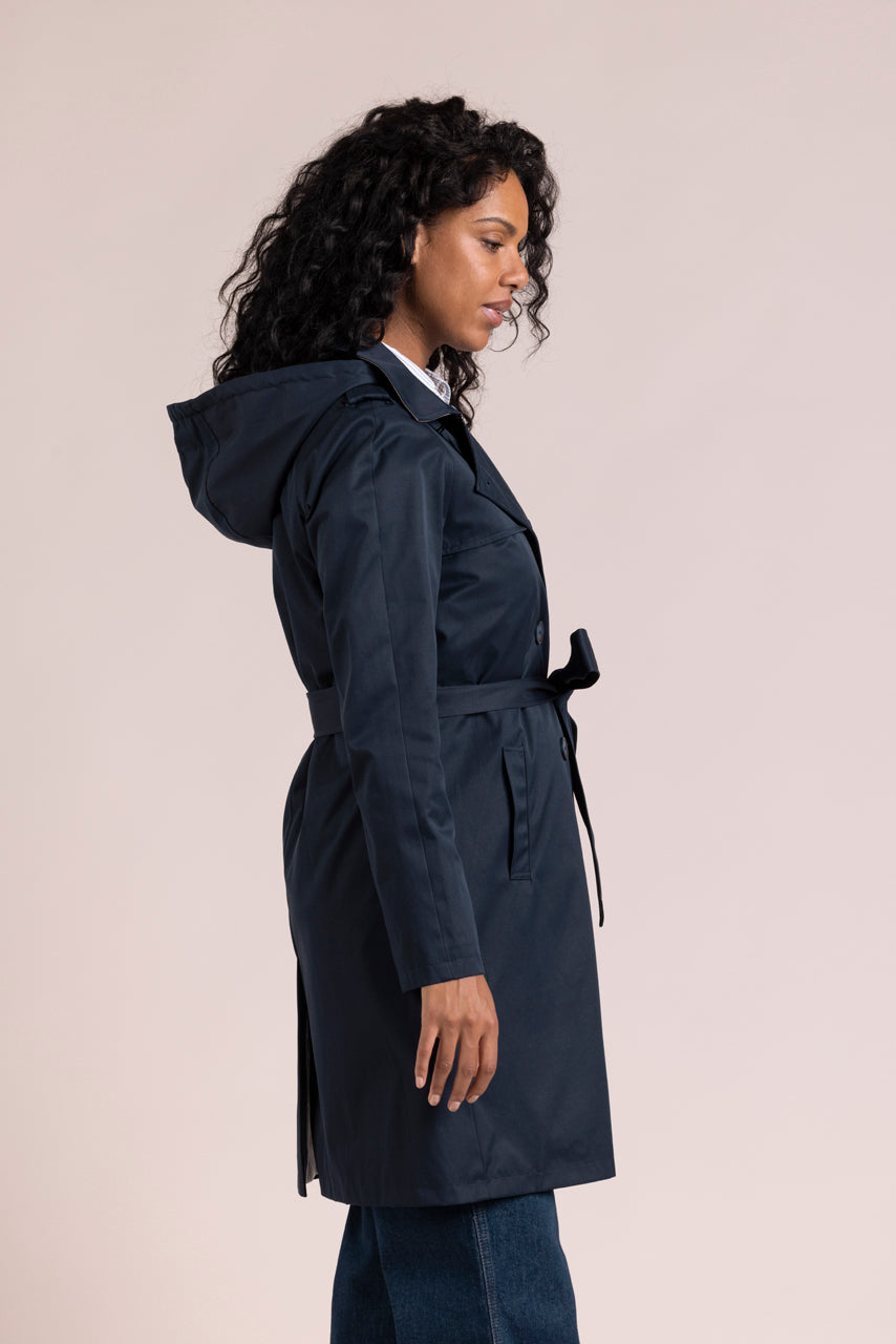 Trench & Coat France Trench Authentique Avec Ceinture à Nouer Bleu Marine Printemps-Été 2025