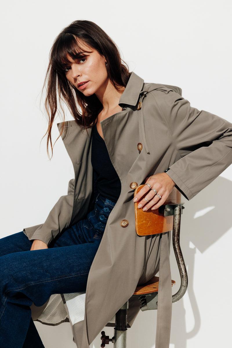 Trench & Coat France Trench authentique avec ceinture à nouer kaki Printemps-Été 2025