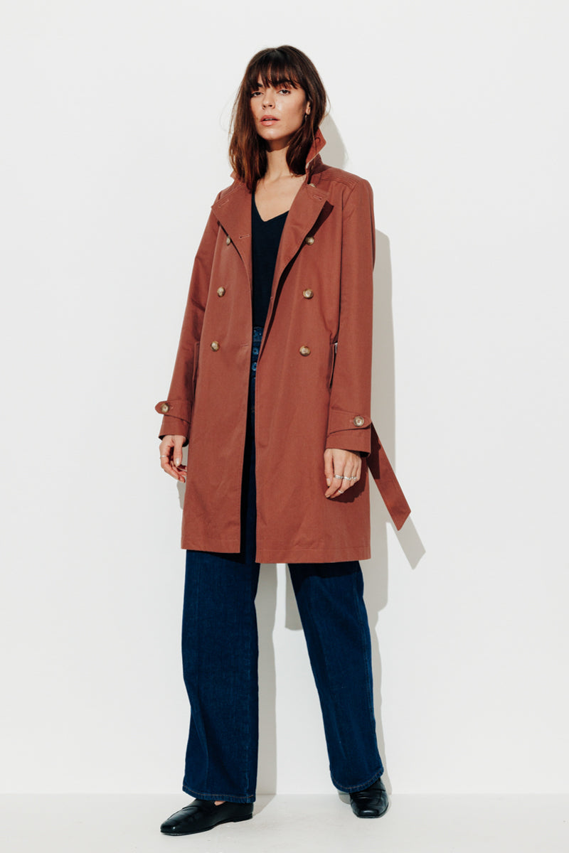 Trench & Coat France Trench Authentique En Coton Premium Marron Printemps-Été 2025