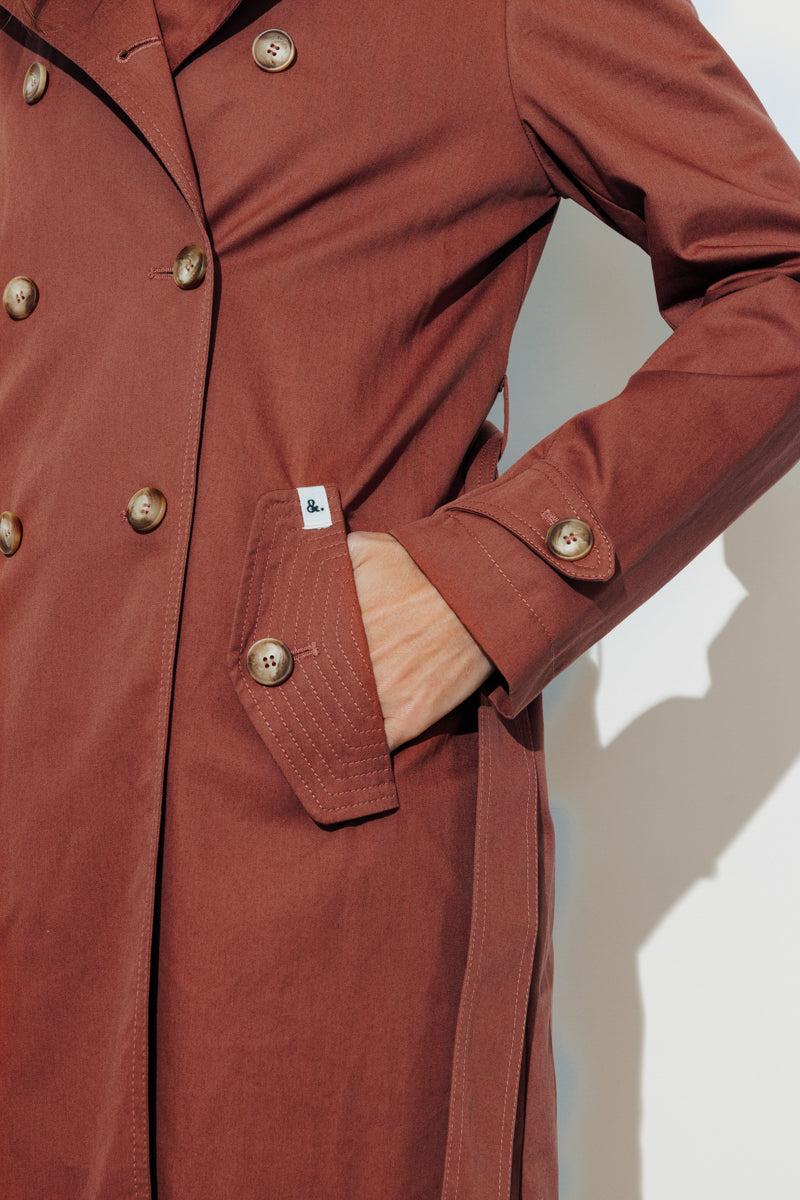 Trench & Coat France Trench Authentique En Coton Premium Marron Printemps-Été 2025