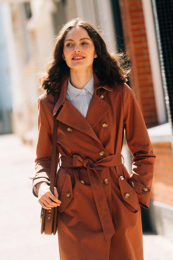 Trench & Coat France Trench authentique en coton premium marron Printemps-Été 2025
