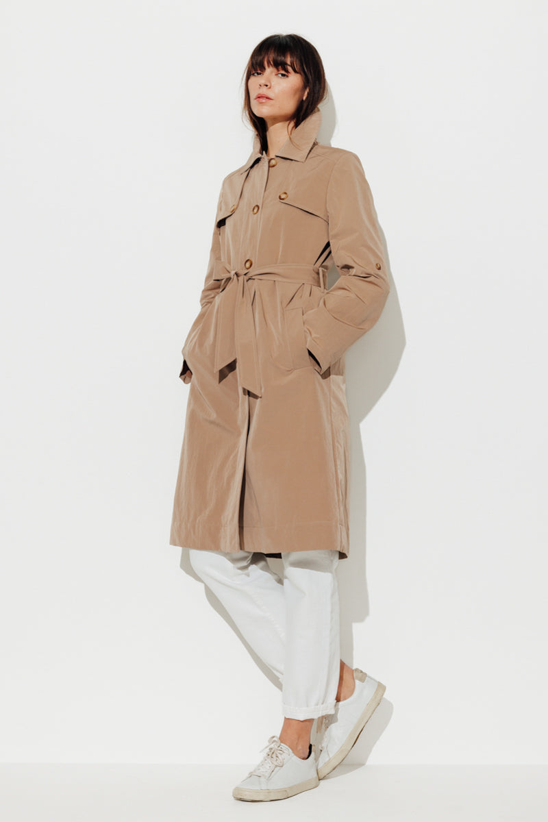 Trench & Coat France Trench Féminin Ceinturé Déperlant Camel Printemps-Été 2025