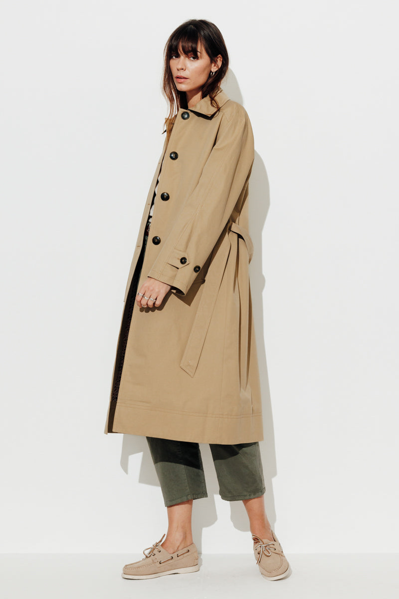 Trench & Coat France Trench Généreux En Pur Coton Beige Printemps-Été 2025