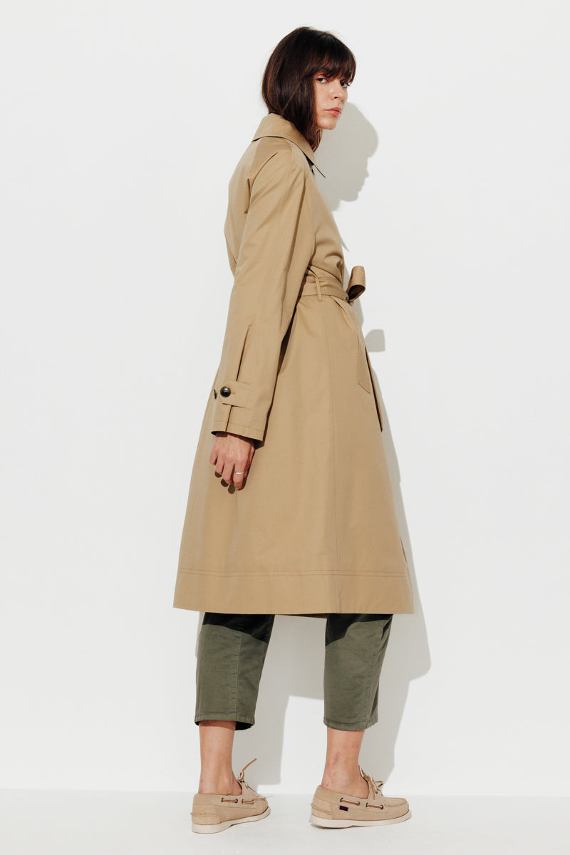 Trench & Coat France Trench généreux en pur coton beige Printemps-Été 2025