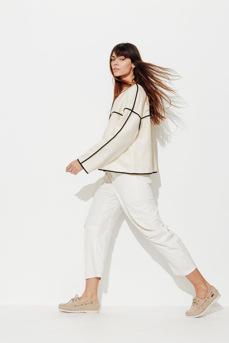 Trench & Coat France Veste Courte VERTEUIL Pur Coton écru Printemps-Été 2025