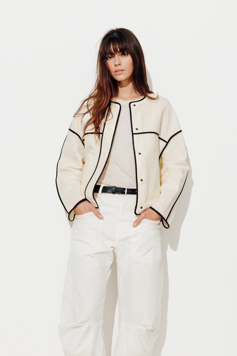 Trench & Coat France Veste Courte VERTEUIL Pur Coton écru Printemps-Été 2025