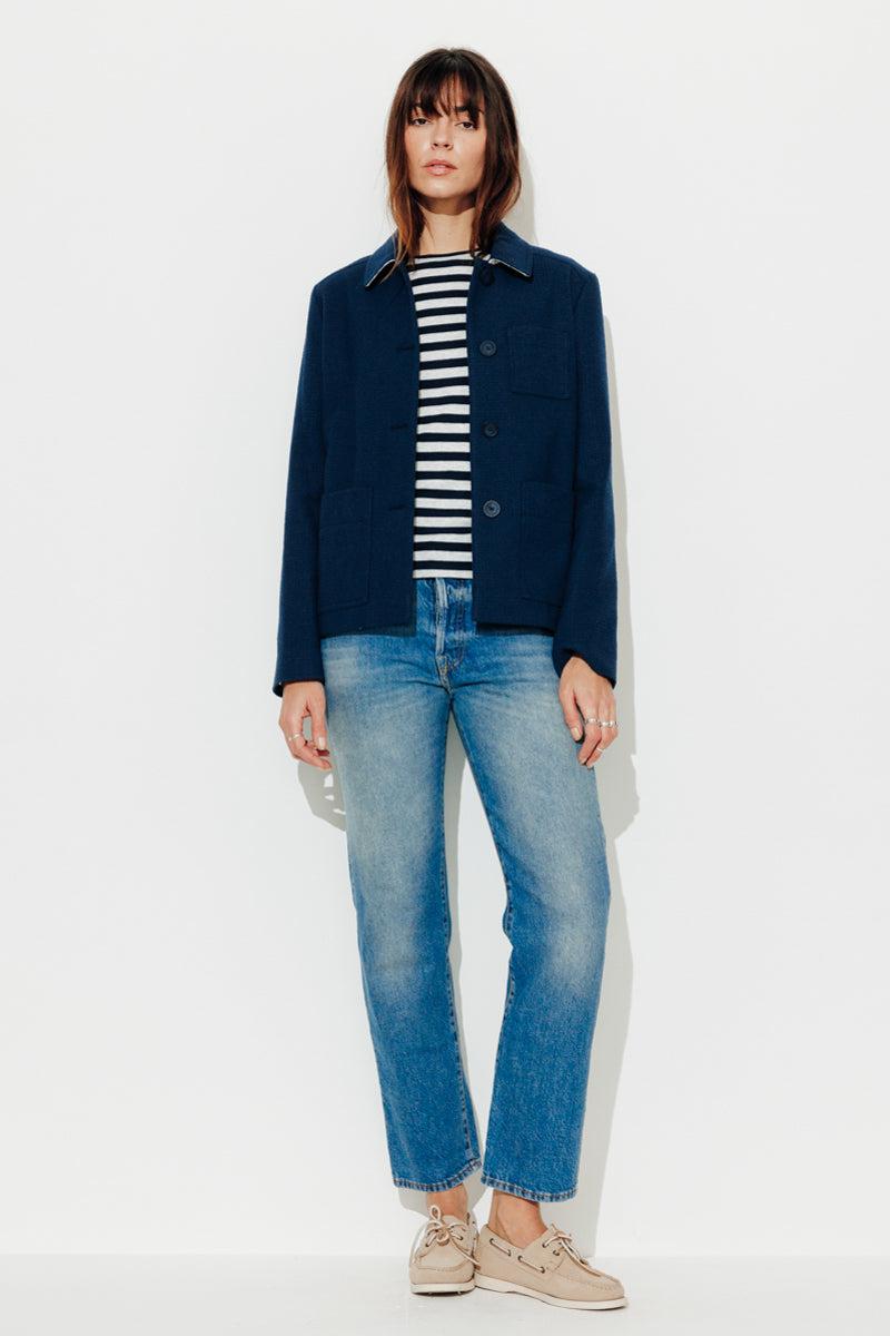 Trench & Coat France Veste esprit worker bleu marine Printemps-Été 2025