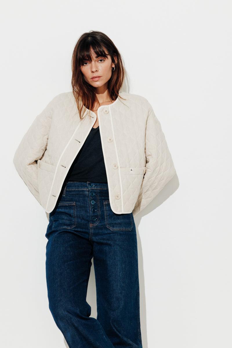 Trench & Coat France Veste Oversize En Tissu Matelassé écru Printemps-Été 2025