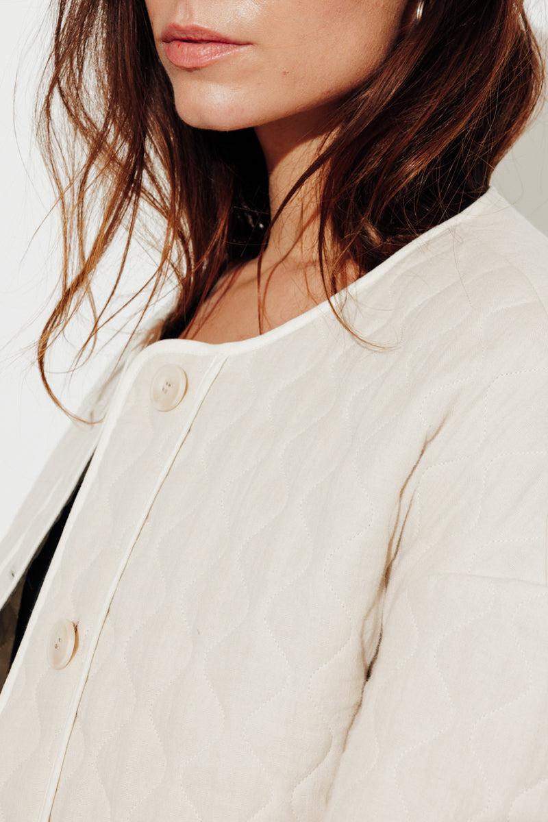 Trench & Coat France Veste Oversize En Tissu Matelassé écru Printemps-Été 2025