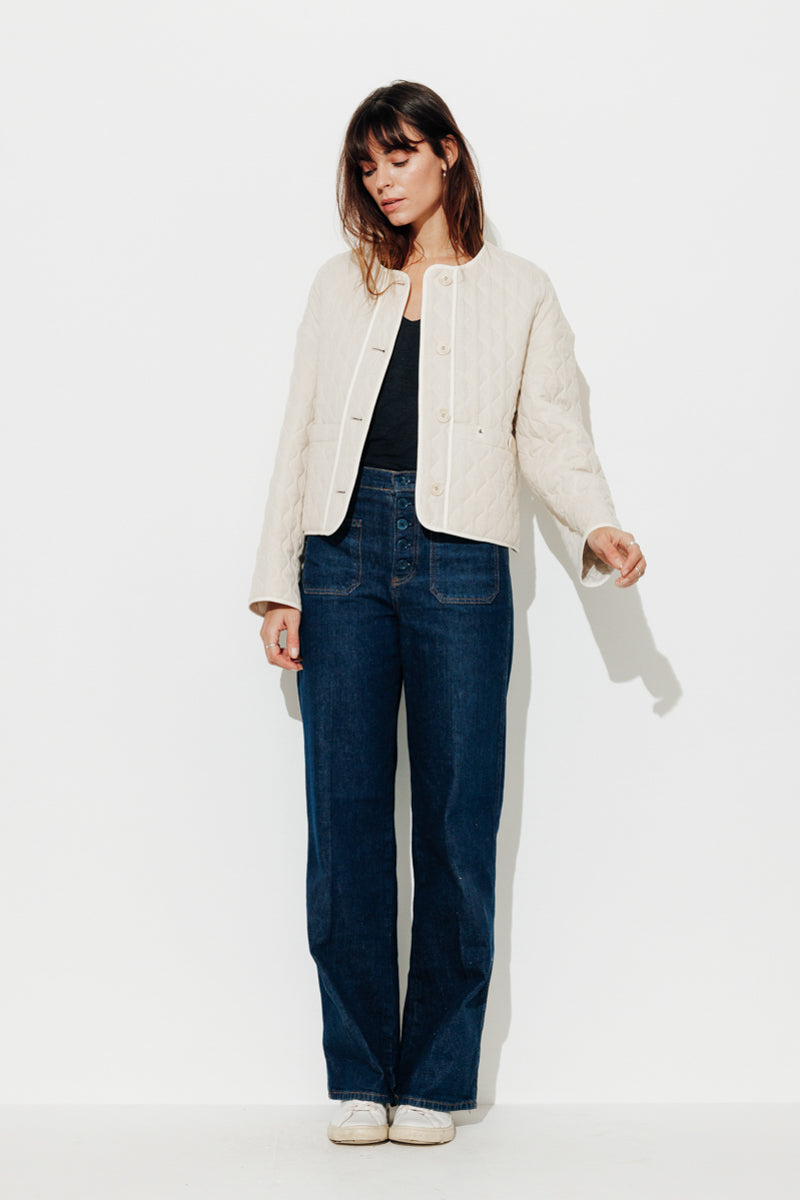 Trench & Coat France Veste oversize en tissu matelassé écru Printemps-Été 2025