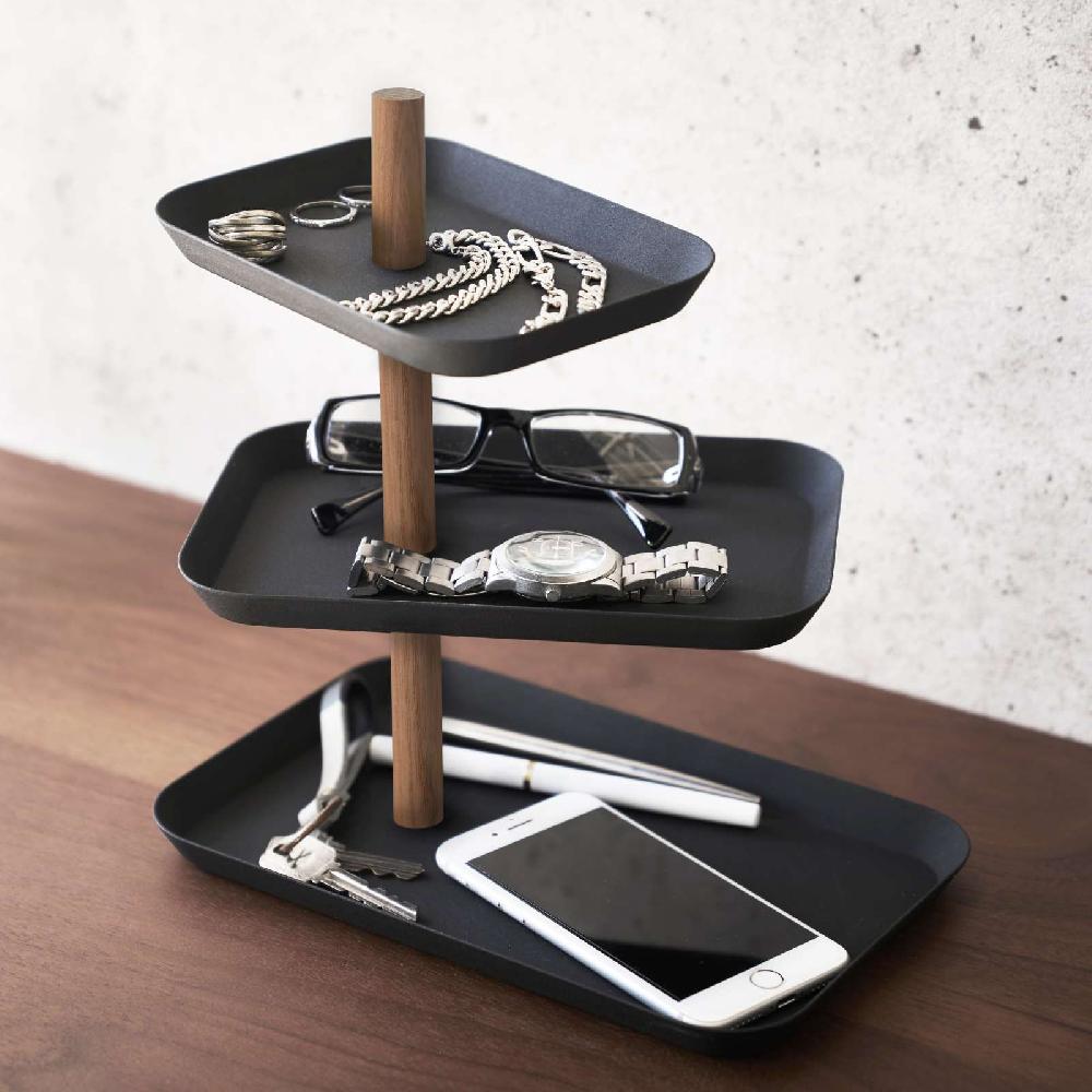 Trendform 3-stöckiger Schmuckständer RIN Schwarz Mit Drehbaren Ablagen