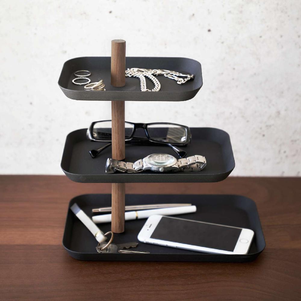 Trendform 3-stöckiger Schmuckständer RIN Schwarz Mit Drehbaren Ablagen