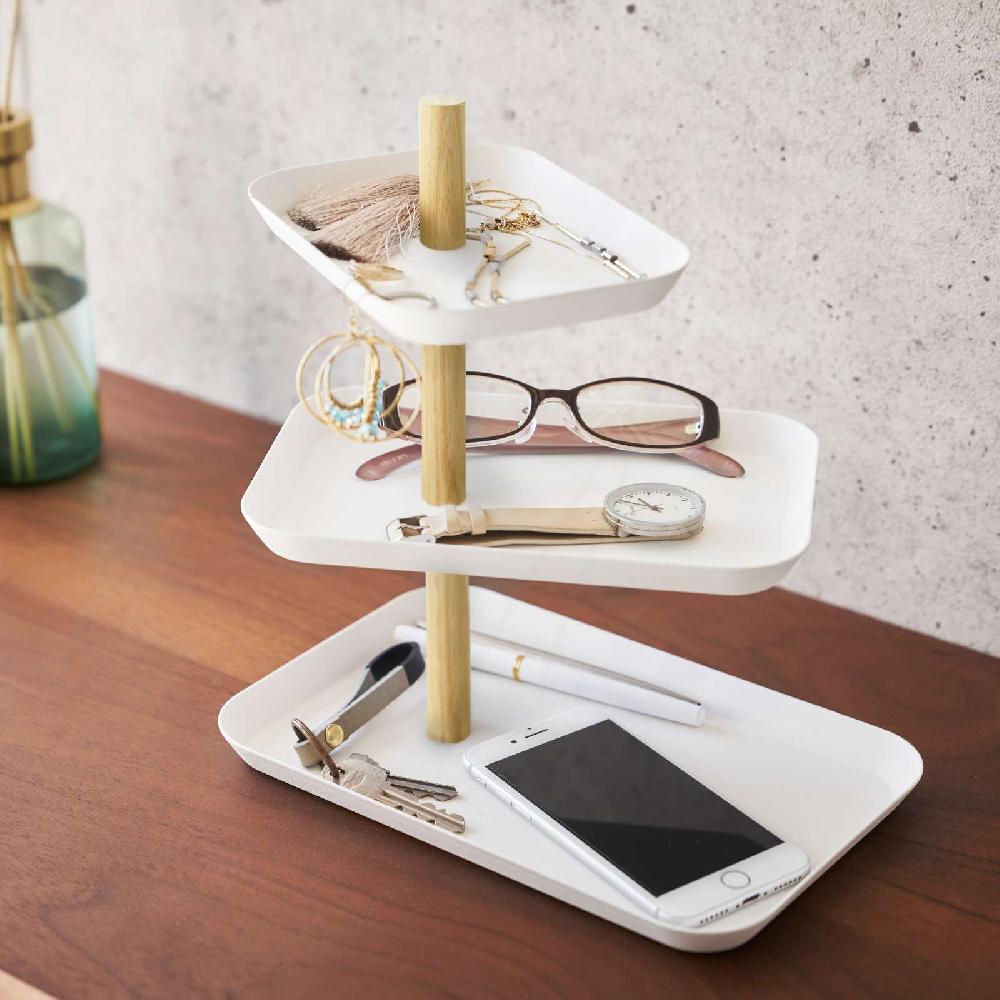 Trendform 3-stöckiger Schmuckständer RIN Weiss Mit Drehbaren Ablagen