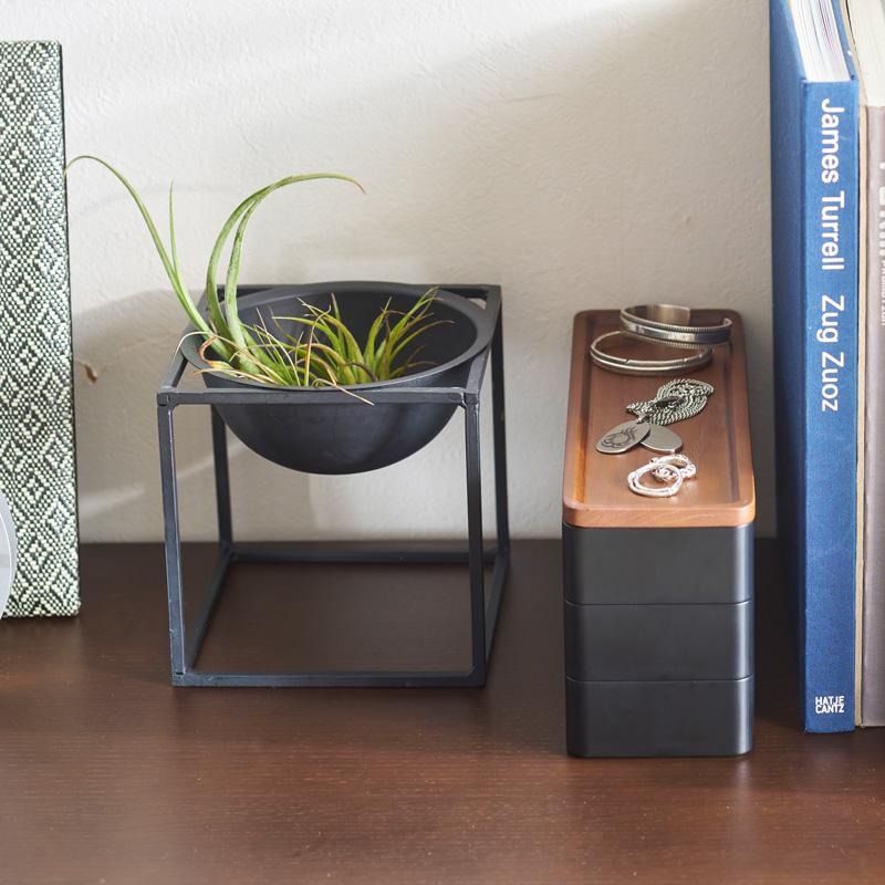 Trendform 3-stufige Accessoire-Ablage RIN Schwarz Mit Deckel