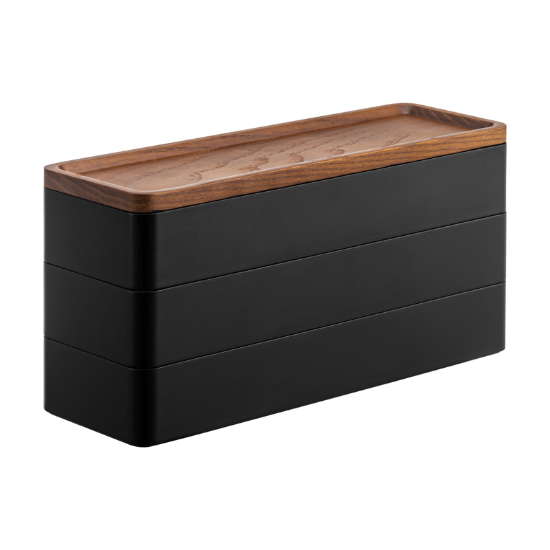 trendform 3-stufige Accessoire-Ablage RIN schwarz mit Deckel