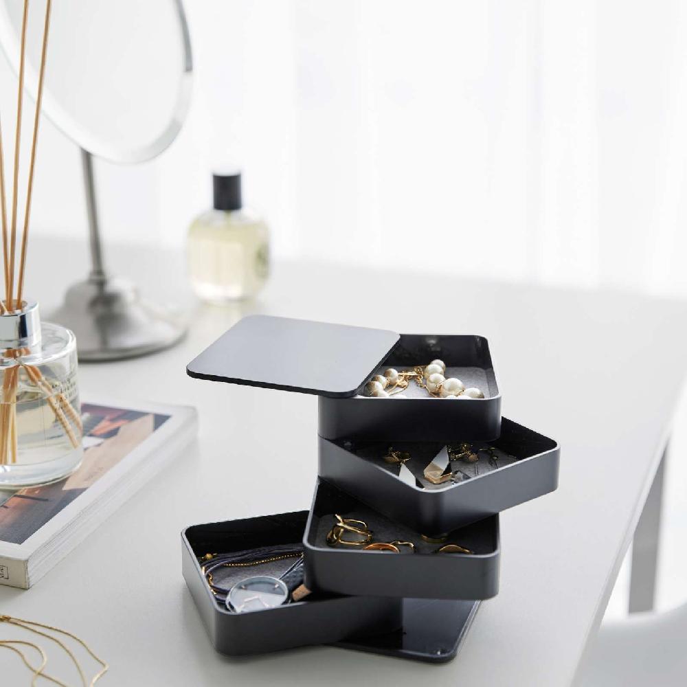 Trendform 4-stöckige Quadratische Schmuckdose TOWER Schwarz