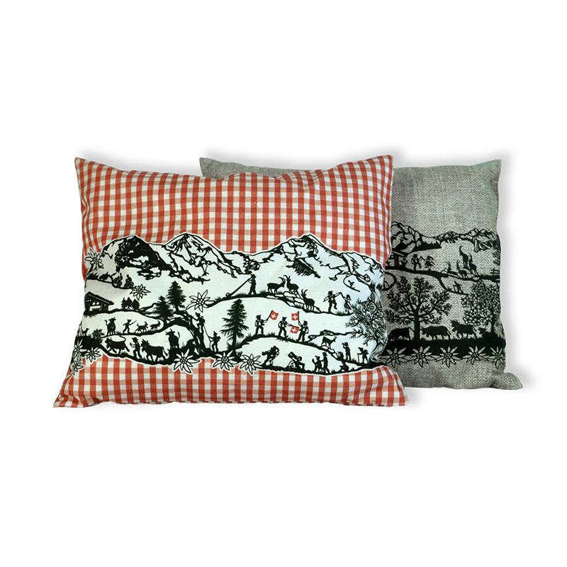 Trendform ARVEN-KISSEN Vichy Rot Scherenschnitt By Esther Gerber