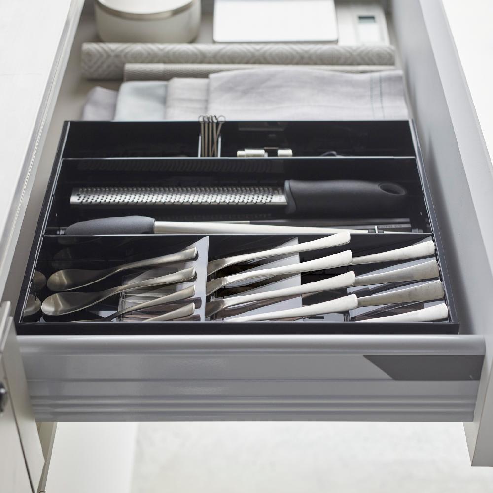 Trendform Ausziehbare Diagonale Besteckschublade TOWER Schwarz